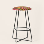 Eclectic Double Stripes Colorful Vertical Pattern with Brown Stool Gallery Image 1