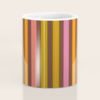 Eclectic Double Stripes Colorful Vertical Pattern with Brown Coffee Mug Gallery Image 4