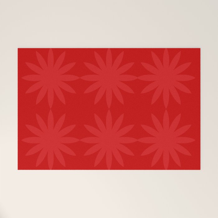 Red Star flower 2 Welcome Mat Gallery Image 1