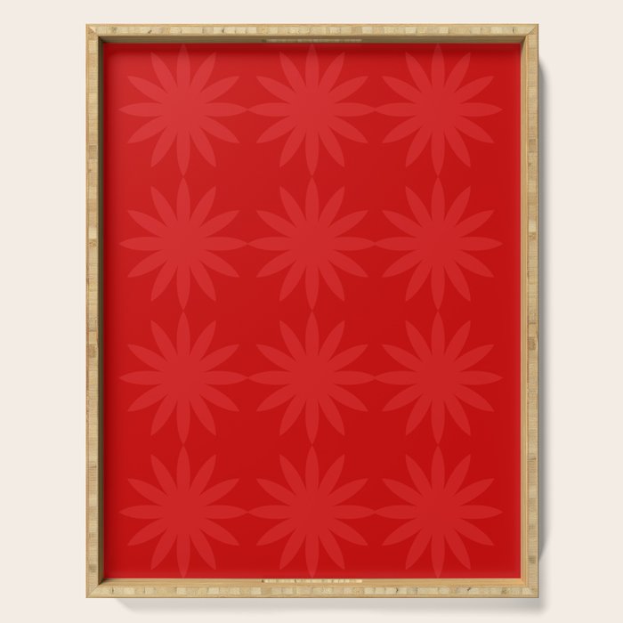 Red Star flower 2 Serving Tray Gallery Image 1