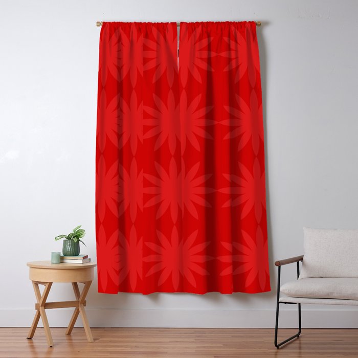Red Star flower 2 Window Curtain Gallery Image 1