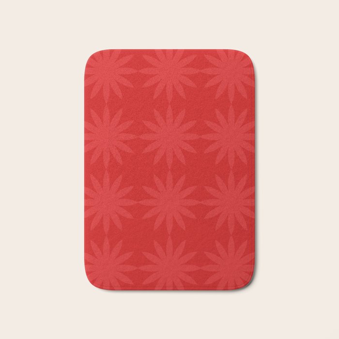 Red Star flower 2 Bath Mat Gallery Image 1