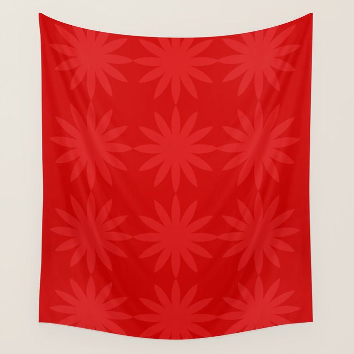 Red Star flower 2 Wall Tapestry Gallery Image 4