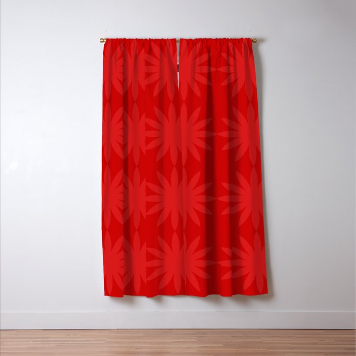 Red Star flower 2 Window Curtain Gallery Image 3