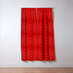 Red Star flower 2 Window Curtain Gallery Image 3