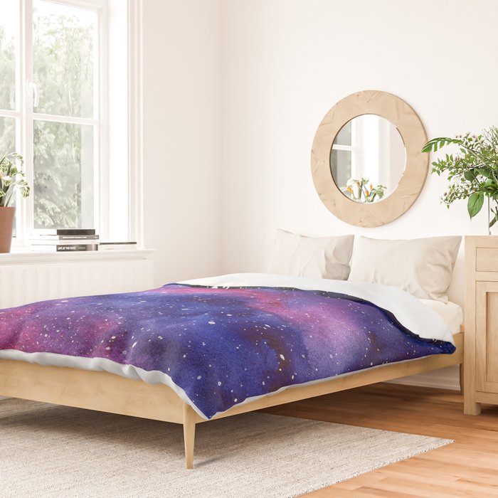 Nebula Galaxy Watercolor Space Sky Duvet Cover Gallery Image 2