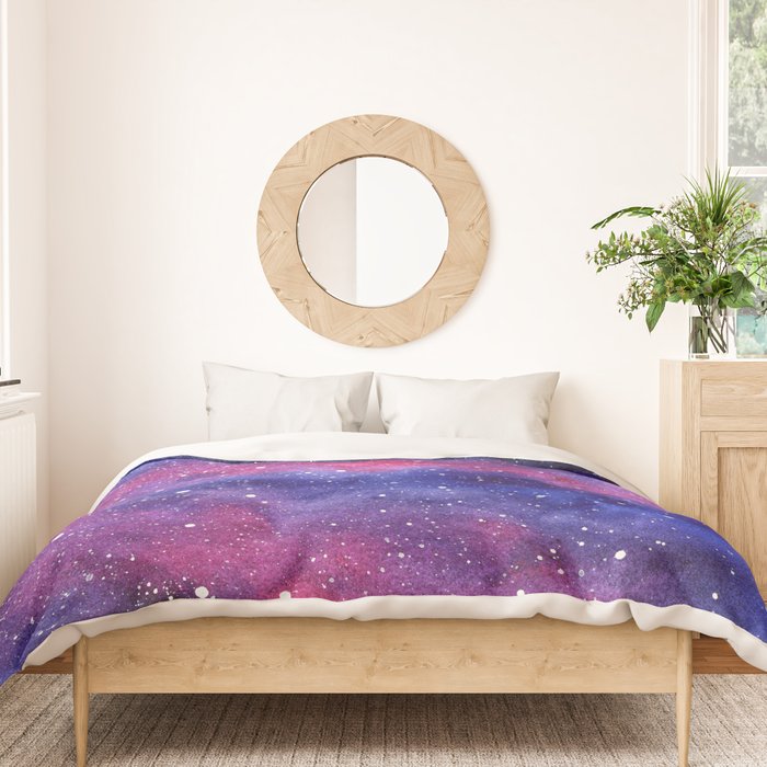 Nebula Galaxy Watercolor Space Sky Duvet Cover Gallery Image 3