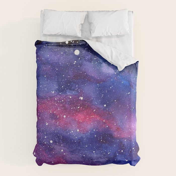 Nebula Galaxy Watercolor Space Sky Duvet Cover Gallery Image 1