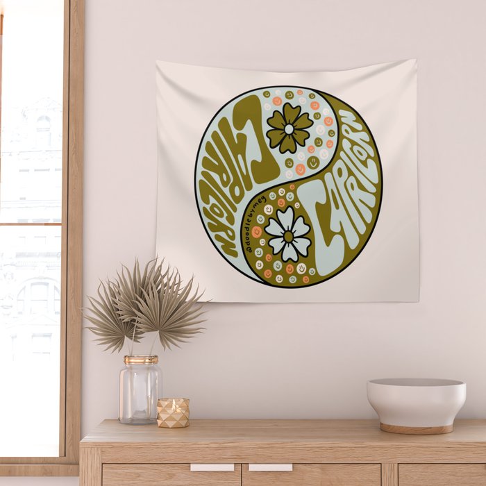Capricorn Yin Yang Wall Tapestry Gallery Image 2