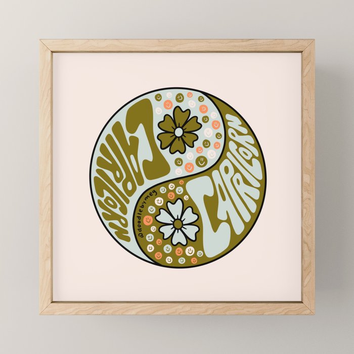 Capricorn Yin Yang Mini Art Print Gallery Image 1