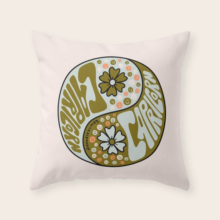 Capricorn Yin Yang Throw Pillow Gallery Image 1