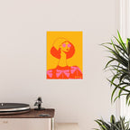 Bold and Bright - Afro Woman Portrait in Hot Pink and Orange Poster Gallery Image 2