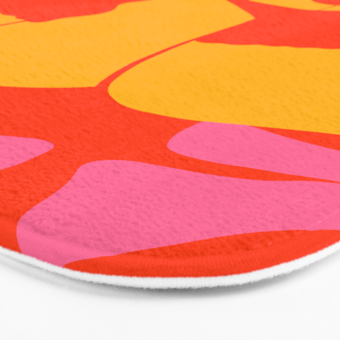 Bold and Bright - Afro Woman Portrait in Hot Pink and Orange Bath Mat Gallery Image 3