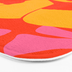 Bold and Bright - Afro Woman Portrait in Hot Pink and Orange Bath Mat Gallery Image 3