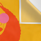 Bold and Bright - Afro Woman Portrait in Hot Pink and Orange Wall Tapestry Gallery Image 3