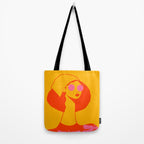 Bold and Bright - Afro Woman Portrait in Hot Pink and Orange Tote Bag Gallery Image 2