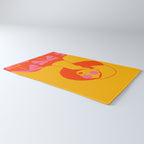 Bold and Bright - Afro Woman Portrait in Hot Pink and Orange Rug Gallery Image 3