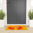 Bold and Bright - Afro Woman Portrait in Hot Pink and Orange Welcome Mat Gallery Image 3