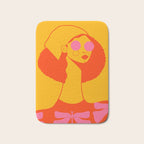 Bold and Bright - Afro Woman Portrait in Hot Pink and Orange Bath Mat Gallery Image 1