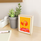 Bold and Bright - Afro Woman Portrait in Hot Pink and Orange Mini Art Print Gallery Image 2