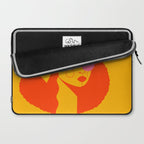 Bold and Bright - Afro Woman Portrait in Hot Pink and Orange Laptop Sleeve Gallery Image 2