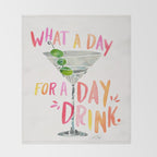 What a Day for a Day Drink â Melon Typography Throw Blanket Gallery Image 2