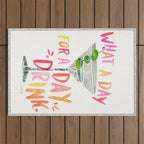 What a Day for a Day Drink â Melon Typography Outdoor Rug Gallery Image 1