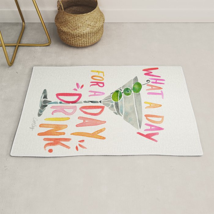 What a Day for a Day Drink â Melon Typography Rug Gallery Image 1