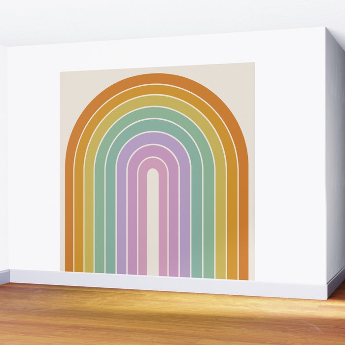 Gradient Arch XV Tropical Mid Century Modern Rainbow Wall Mural Gallery Image 2