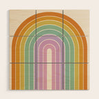 Gradient Arch XV Tropical Mid Century Modern Rainbow Wood Wall Art Gallery Image 1