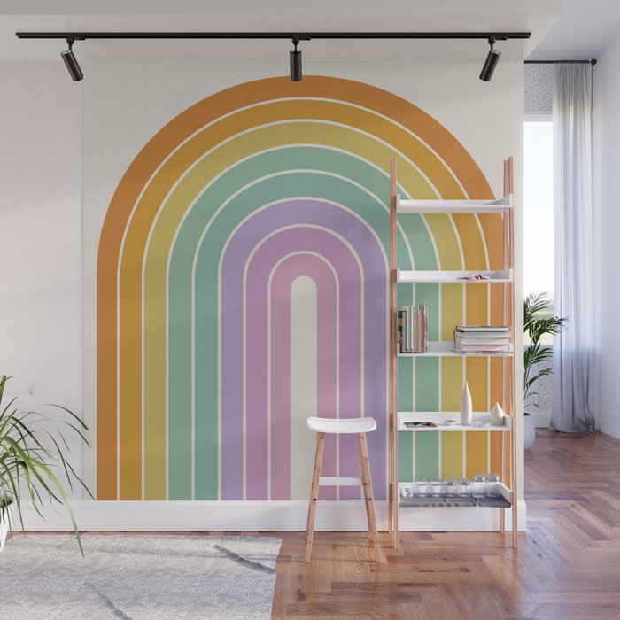 Gradient Arch XV Tropical Mid Century Modern Rainbow Wall Mural Gallery Image 1