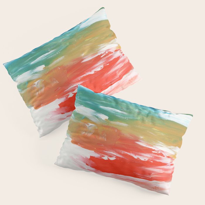 Ejaaz Haniff Colorful Abstract Acrylic Painting 'Storm In Paradise' Pillow Sham Gallery Image 3