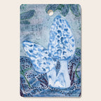 Little Morel Mushrooms in Blue Night Cutting Board Gallery Image 1