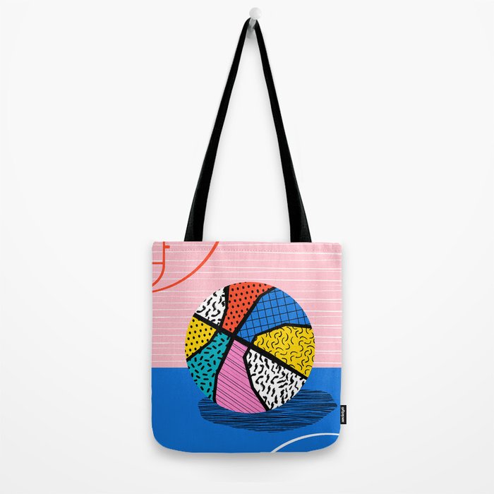 Dish - memphis art print, basketball art print, sports art print, 80s art prints, retro art Tote Bag Gallery Image 2