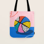 Dish - memphis art print, basketball art print, sports art print, 80s art prints, retro art Tote Bag Gallery Image 1