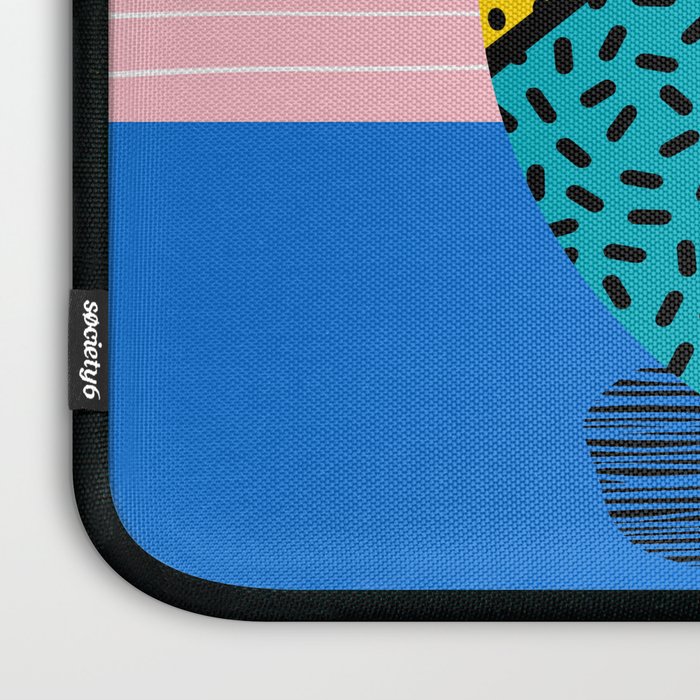 Dish - memphis art print, basketball art print, sports art print, 80s art prints, retro art Laptop Sleeve Gallery Image 3