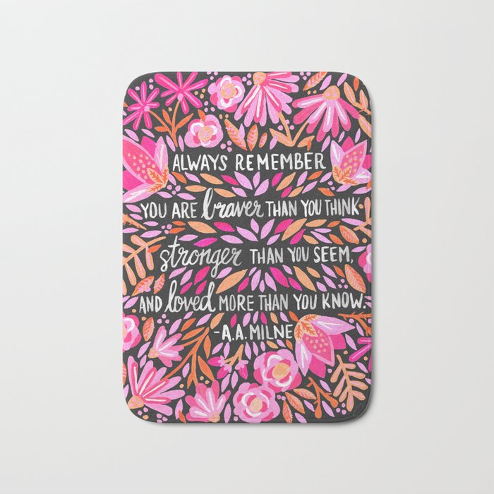 Always Remember - Pink & Charcoal Palette Bath Mat Gallery Image 1