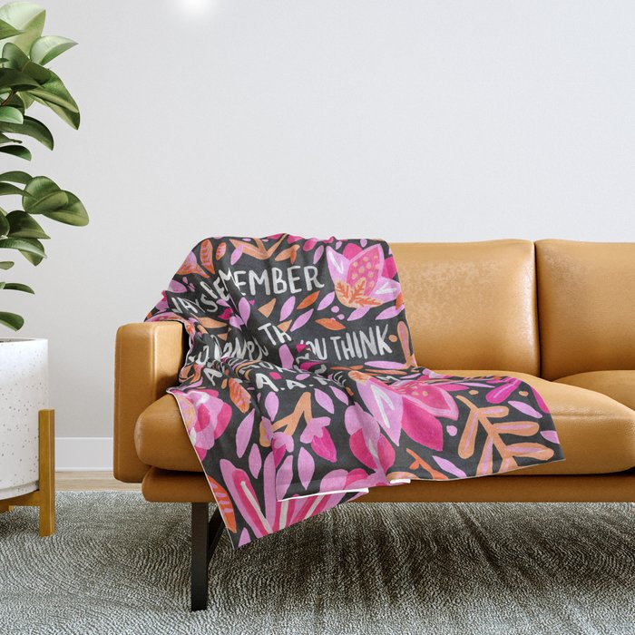 Always Remember - Pink & Charcoal Palette Throw Blanket Gallery Image 1