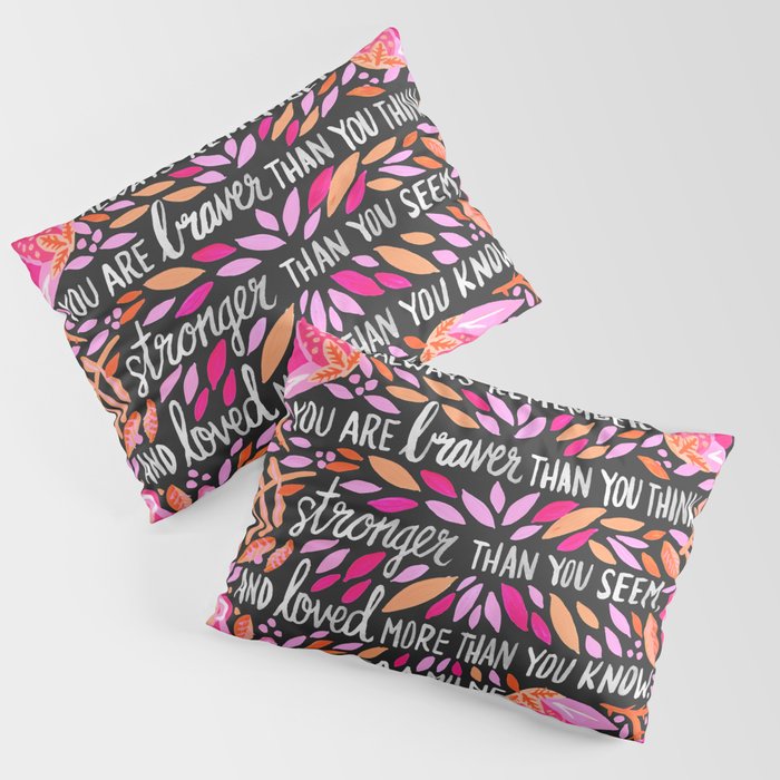Always Remember - Pink & Charcoal Palette Pillow Sham Gallery Image 3