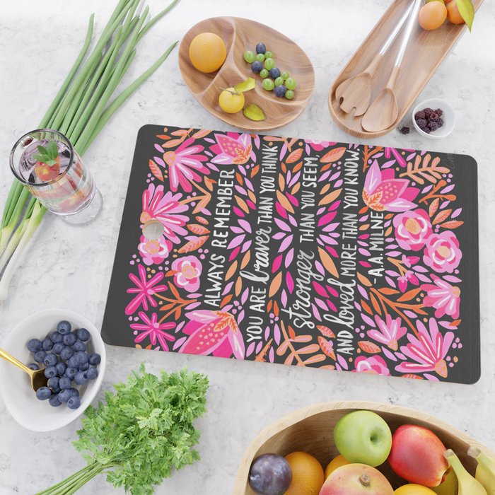 Always Remember - Pink & Charcoal Palette Cutting Board Gallery Image 2