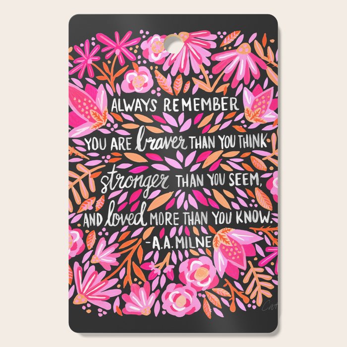 Always Remember - Pink & Charcoal Palette Cutting Board Gallery Image 1