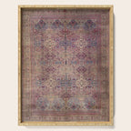 Antique Persian Golden Plum Rose Kirman Rug Print Serving Tray Gallery Image 1
