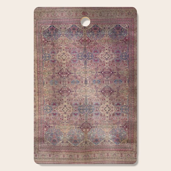 Antique Persian Golden Plum Rose Kirman Rug Print Cutting Board Gallery Image 1