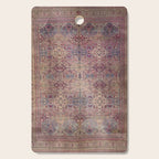 Antique Persian Golden Plum Rose Kirman Rug Print Cutting Board Gallery Image 1