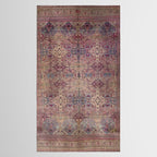 Antique Persian Golden Plum Rose Kirman Rug Print Tablecloth Gallery Image 2