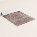 Antique Persian Golden Plum Rose Kirman Rug Print Yoga Mat Gallery Image 2