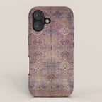 Antique Persian Golden Plum Rose Kirman Rug Print iPhone Case Gallery Image 1