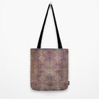 Antique Persian Golden Plum Rose Kirman Rug Print Tote Bag Gallery Image 2