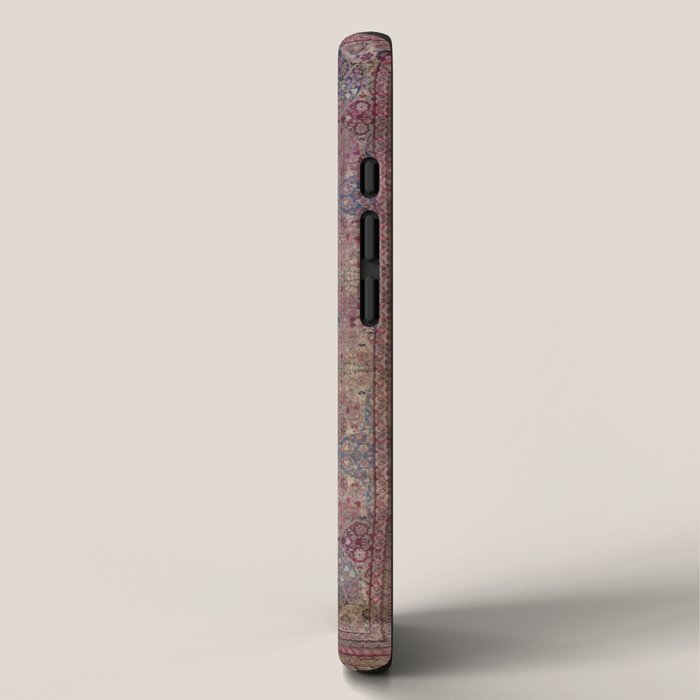 Antique Persian Golden Plum Rose Kirman Rug Print iPhone Case Gallery Image 2