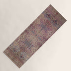 Antique Persian Golden Plum Rose Kirman Rug Print Yoga Mat Gallery Image 1